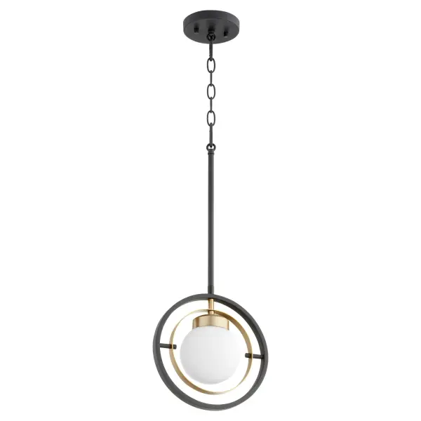 Nimbus 1-Light Pendant in Black with Aged Brass - Image 1