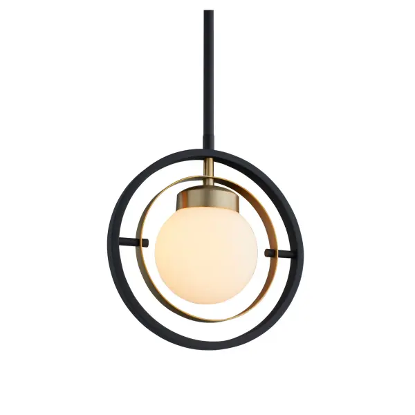 Nimbus 1-Light Pendant in Black with Aged Brass - Image 2