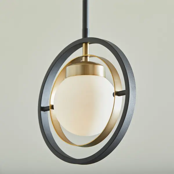 Nimbus 1-Light Pendant in Black with Aged Brass - Image 3