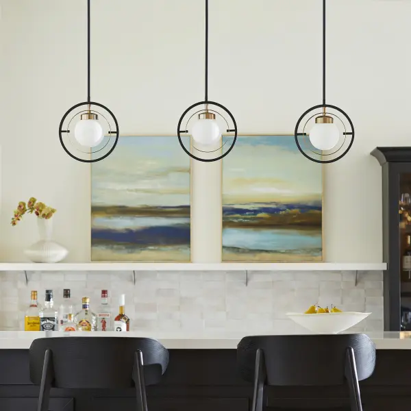 Nimbus 1-Light Pendant in Black with Aged Brass - Image 4