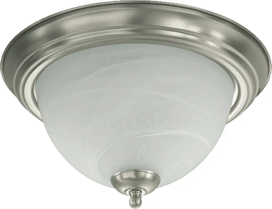 11" Satin Nickel Ceiling Mount with Marble Base