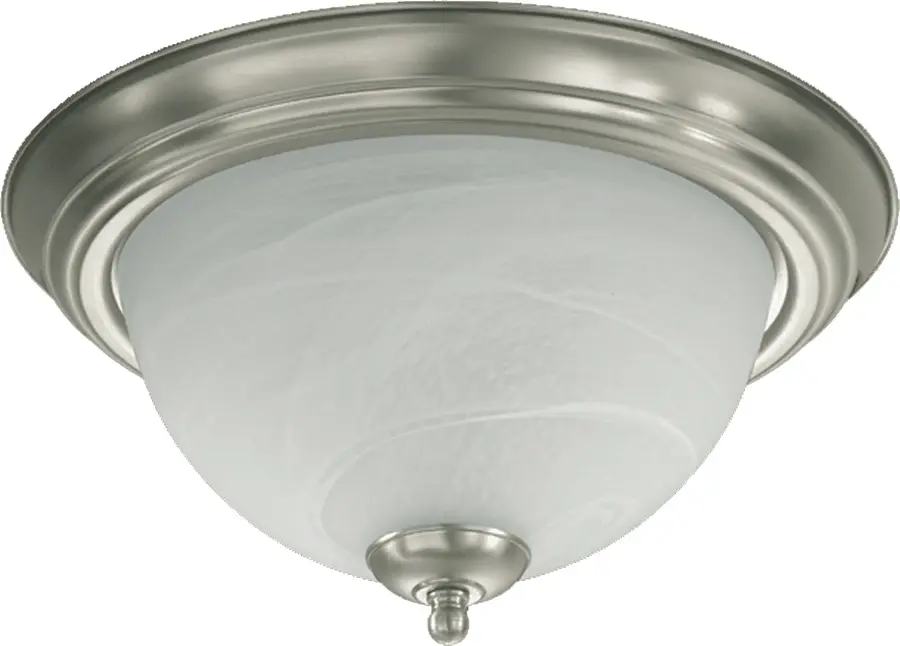 13" Satin Nickel Ceiling Mount with Marble Base
