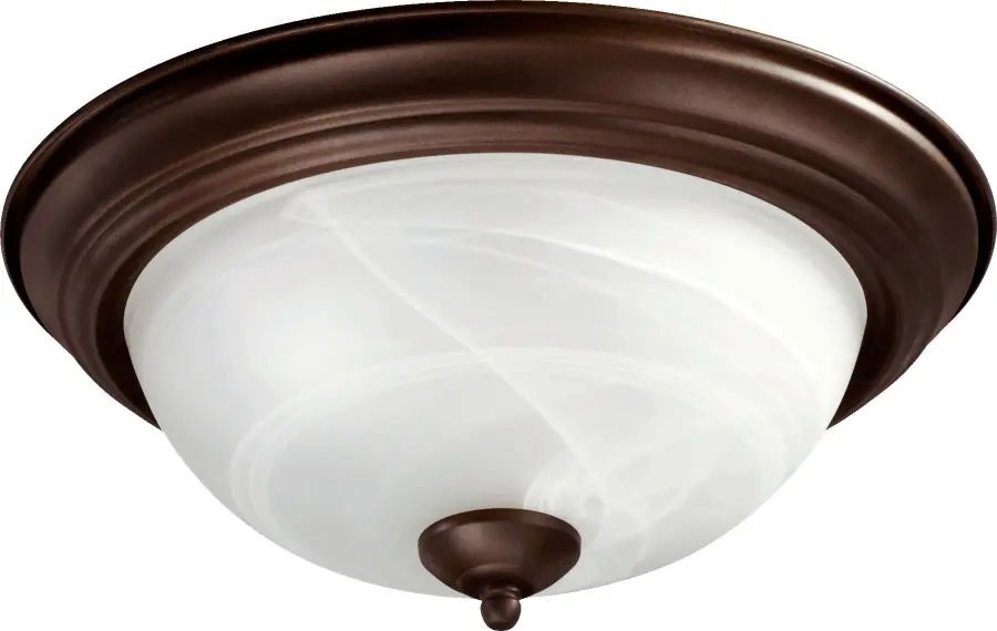 13" Oiled Bronze Ceiling Mount with Marble Base