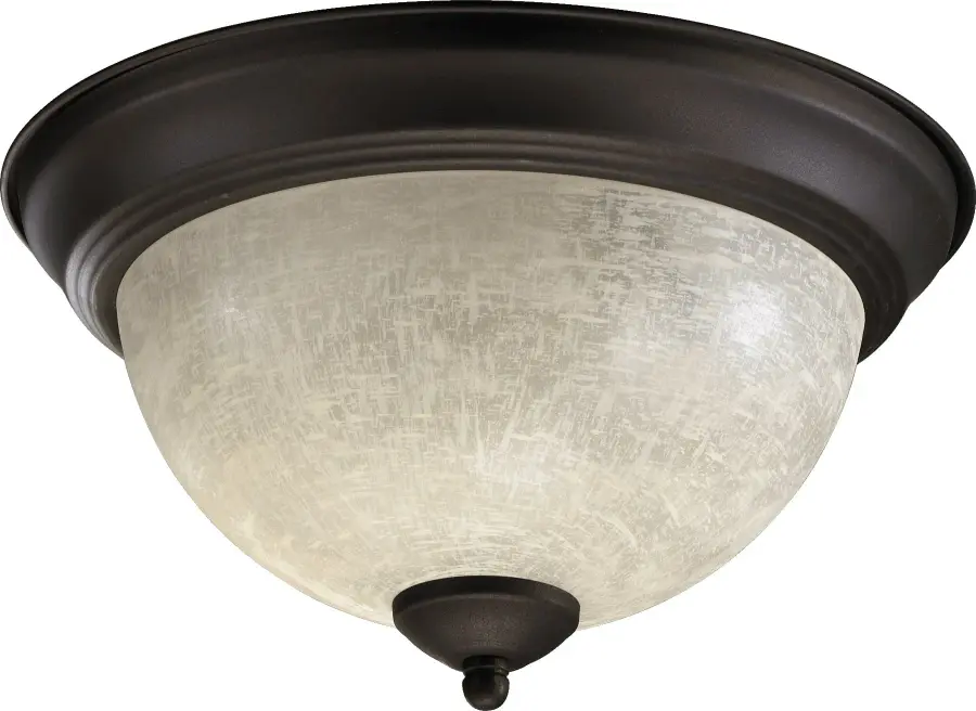 11" Linen Flush Mount in Oiled Bronze