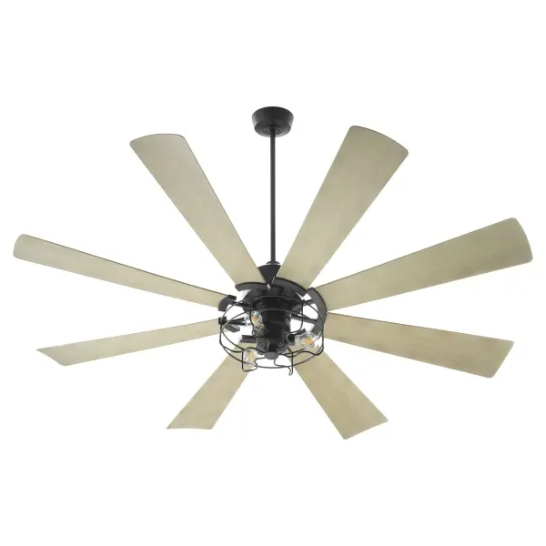 This oversized 72" ceiling fan combines contemporary design with farmhouse charm through its dramatic 8-blade windmill configuration. Damp-rated for covered outdoor areas, it's ideal for large living spaces or patios.
