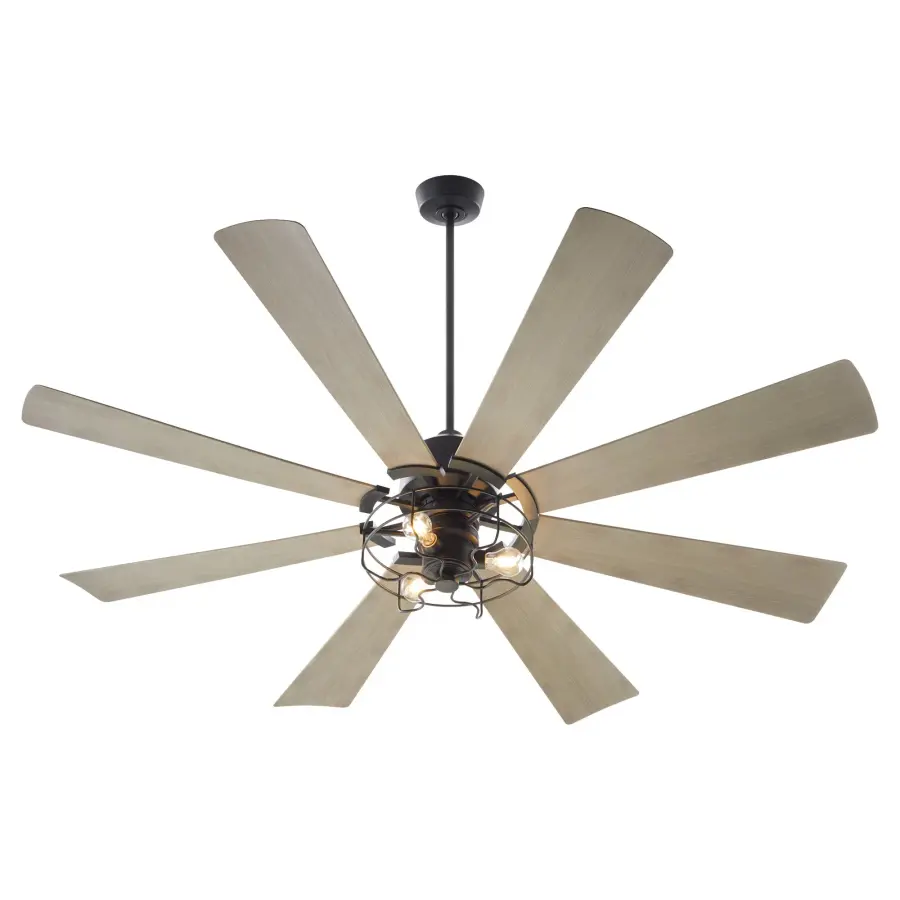 MOD 72" Damp Listed Matte Black Ceiling Fan - Image 2