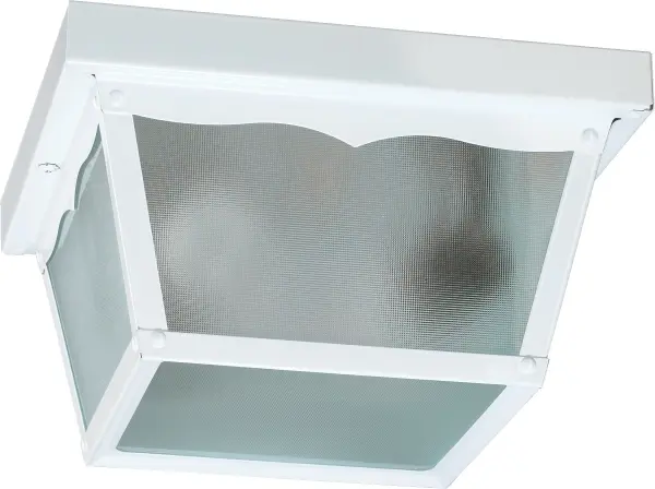 9" Square Ceiling Mount with White Glass