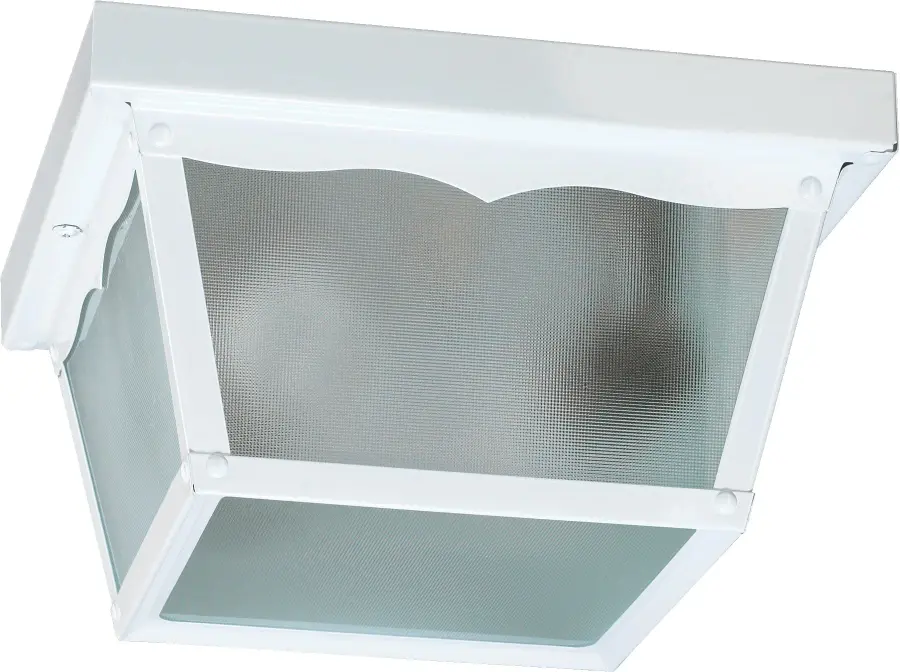 9" Square Ceiling Mount with White Glass
