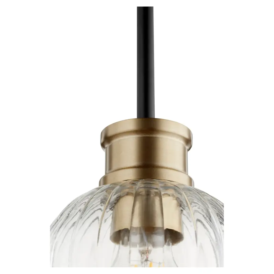Monarch 1-Light Pendant in Black and Aged Brass - Image 3