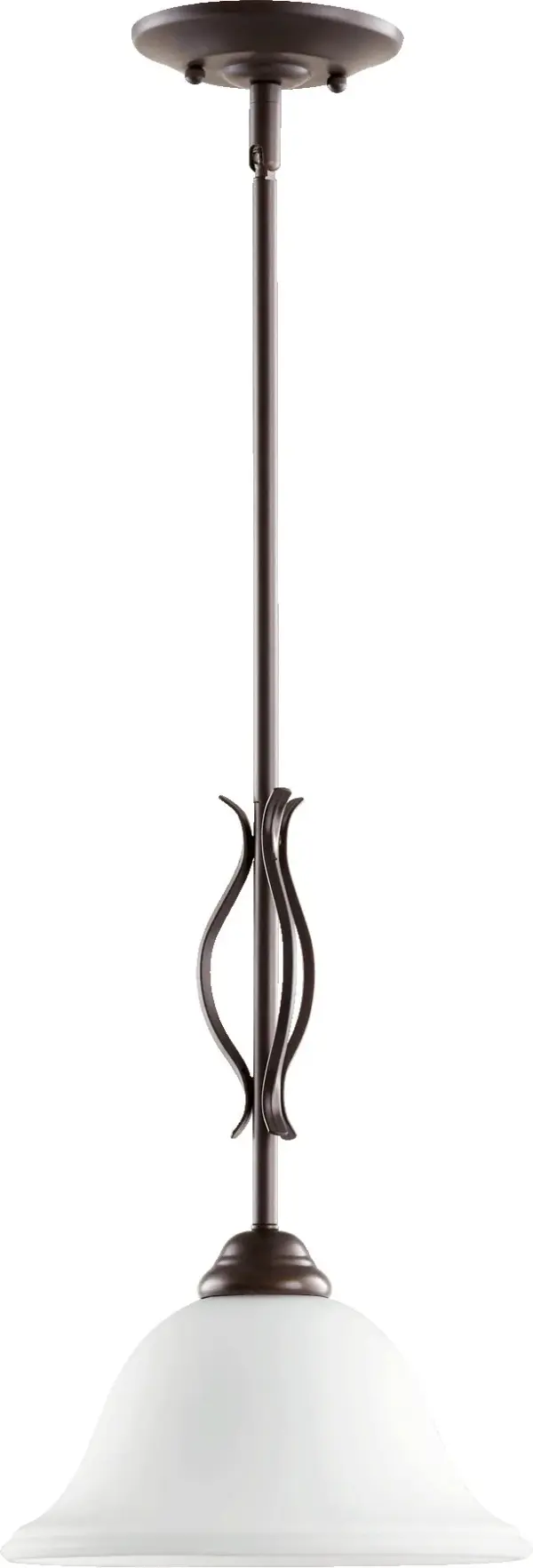 Spencer Oiled Bronze Mini Pendant with Satin Opal Glass