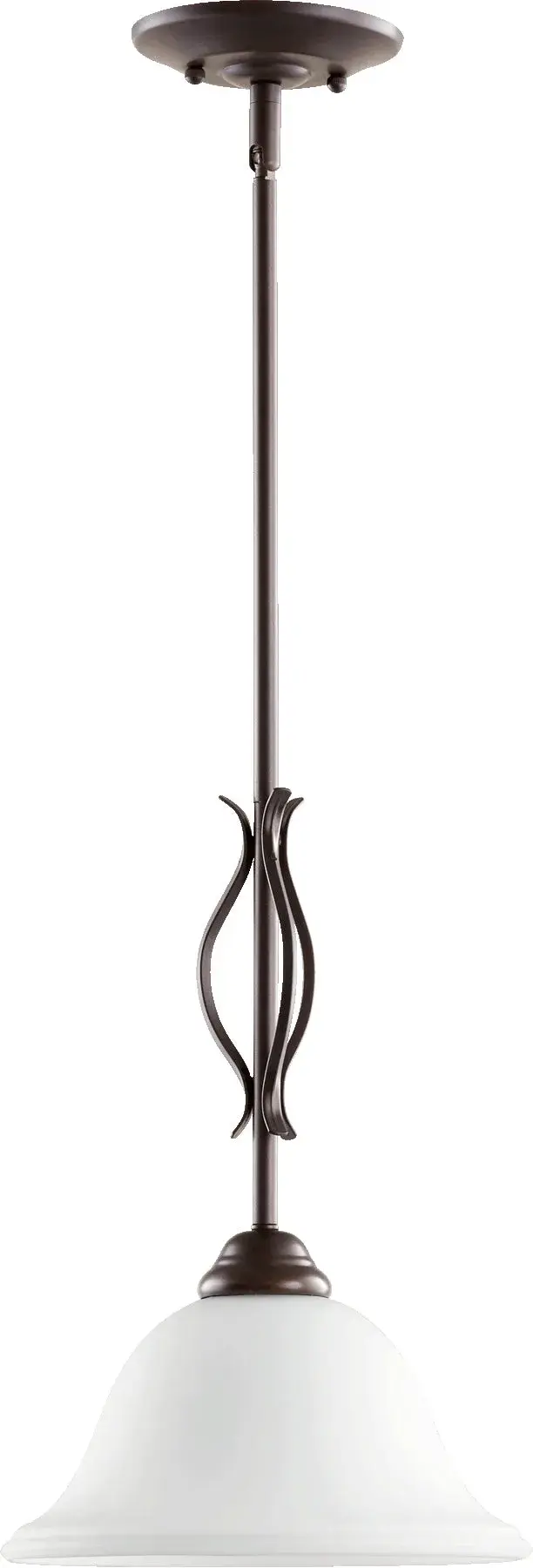 Spencer Oiled Bronze Mini Pendant with Satin Opal Glass