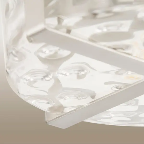 Modern Flush Mount with Distinctive Hammered Glass Detail - Image 3