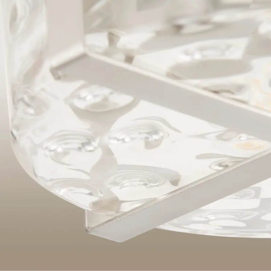 Modern Flush Mount with Distinctive Hammered Glass Detail - Image 3