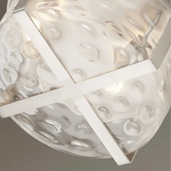 Modern Flush Mount with Distinctive Hammered Glass Detail - Image 4