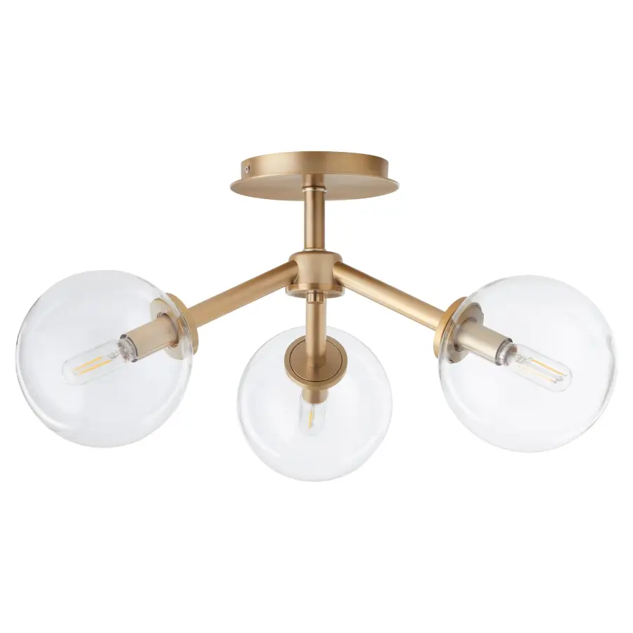 ROVI 3-Light Ceiling Mount in Aged Brass - Image 1