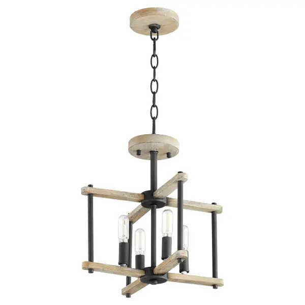 Modern Farmhouse Charm with Two-Tone Noir & Weathered Oak Finish - Image 1
