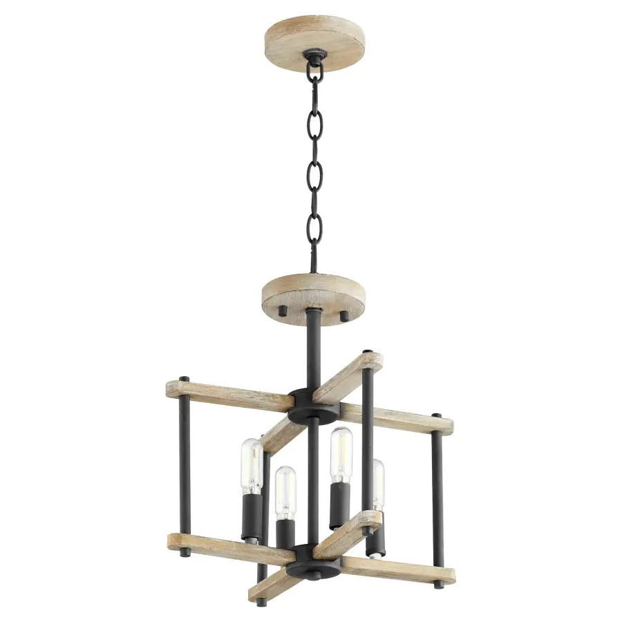 Modern Farmhouse Charm with Two-Tone Noir & Weathered Oak Finish - Image 1