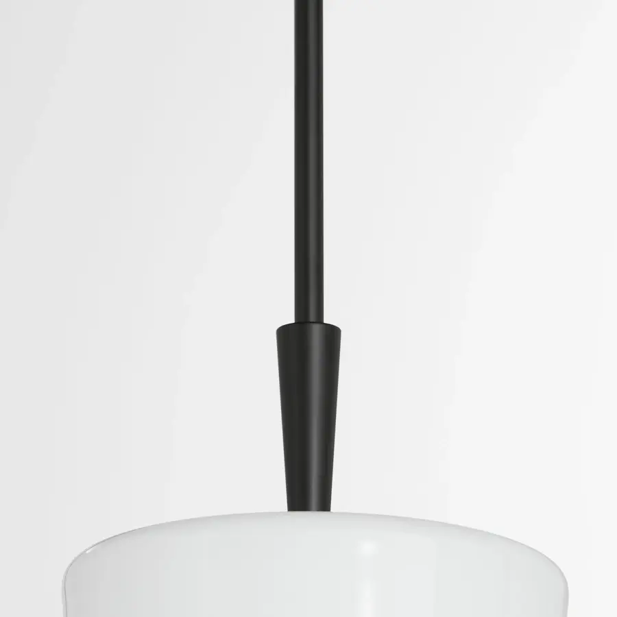 Goodwin 8" Opal Glass Pendant in Matte Black - Image 3