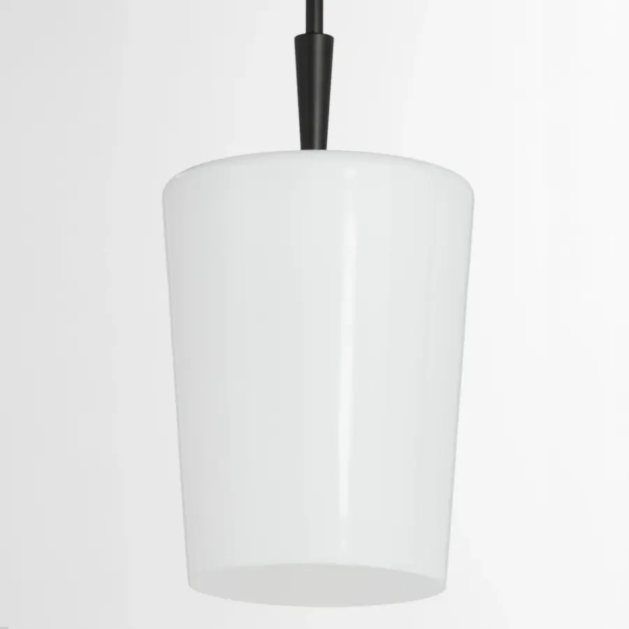 Goodwin 8" Opal Glass Pendant in Matte Black - Image 4