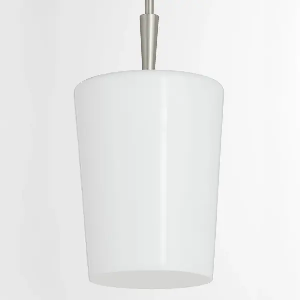 Goodwin 8" Opal Glass Pendant in Satin Nickel - Image 3