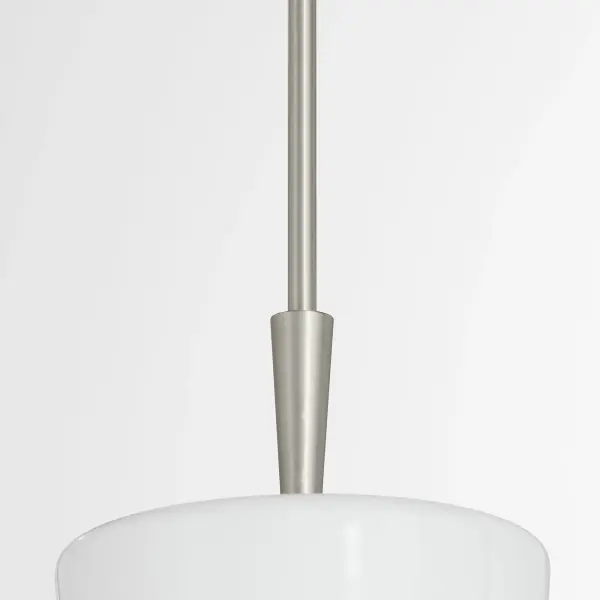 Goodwin 8" Opal Glass Pendant in Satin Nickel - Image 5