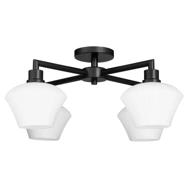 Sleek Contemporary Flush Mount with Bold Matte Black Finish - Image 1