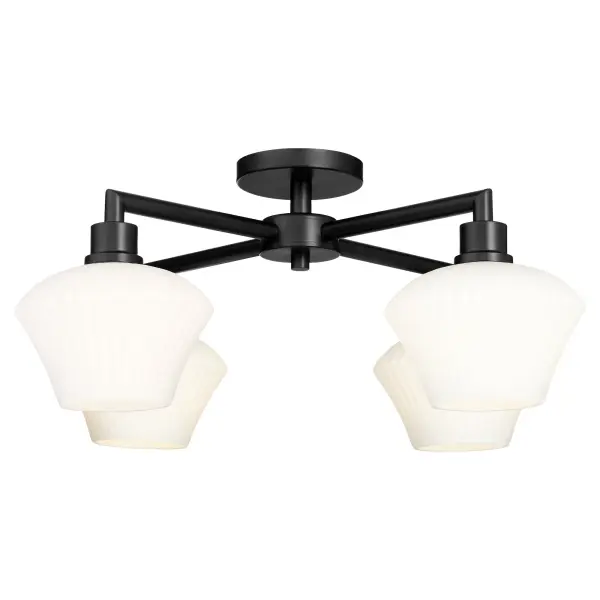 Sleek Contemporary Flush Mount with Bold Matte Black Finish - Image 2