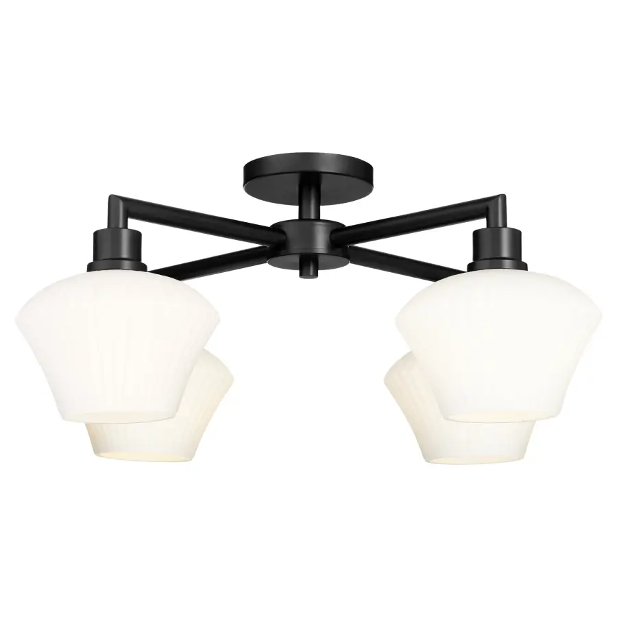 Sleek Contemporary Flush Mount with Bold Matte Black Finish - Image 2