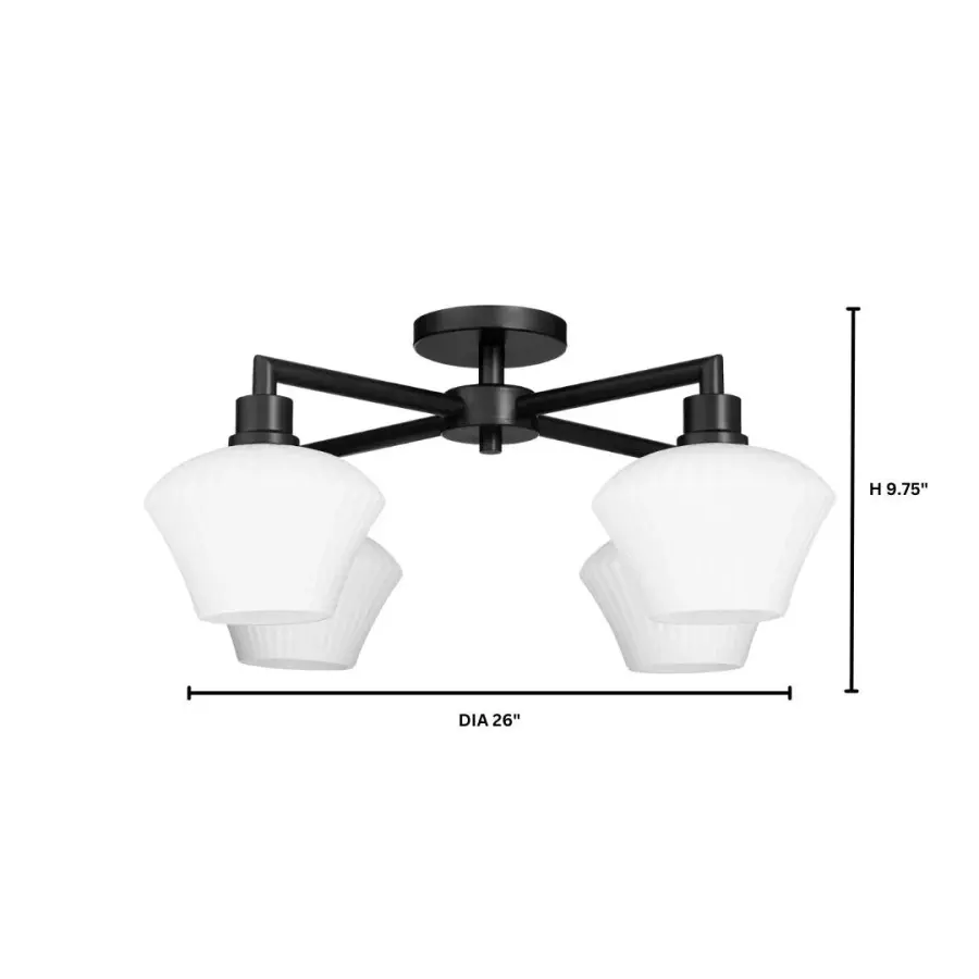 Sleek Contemporary Flush Mount with Bold Matte Black Finish - Image 5