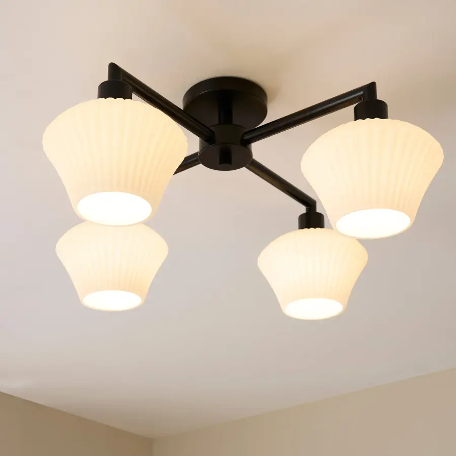 Sleek Contemporary Flush Mount with Bold Matte Black Finish - Image 7