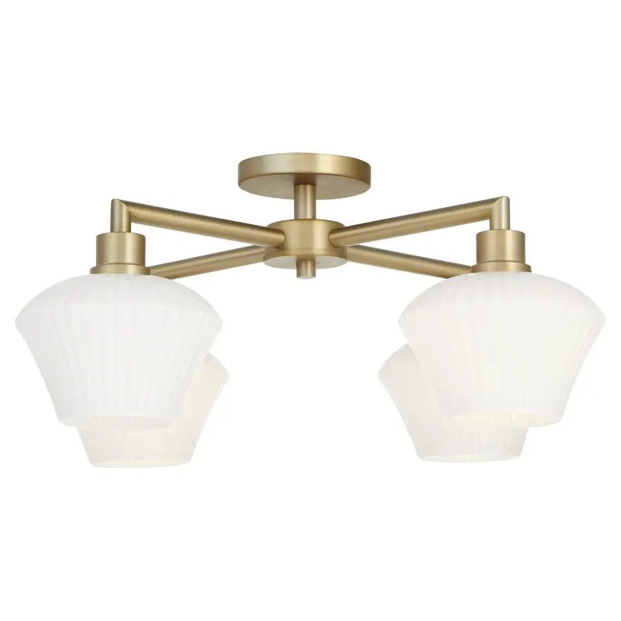 Cassini 26" 4-Light Flush Mount in Aged Brass - Image 1