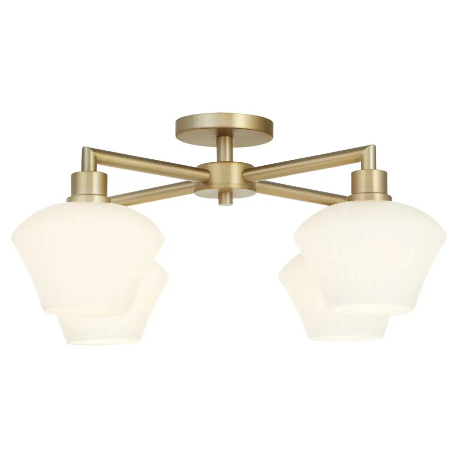 Cassini 26" 4-Light Flush Mount in Aged Brass - Image 2