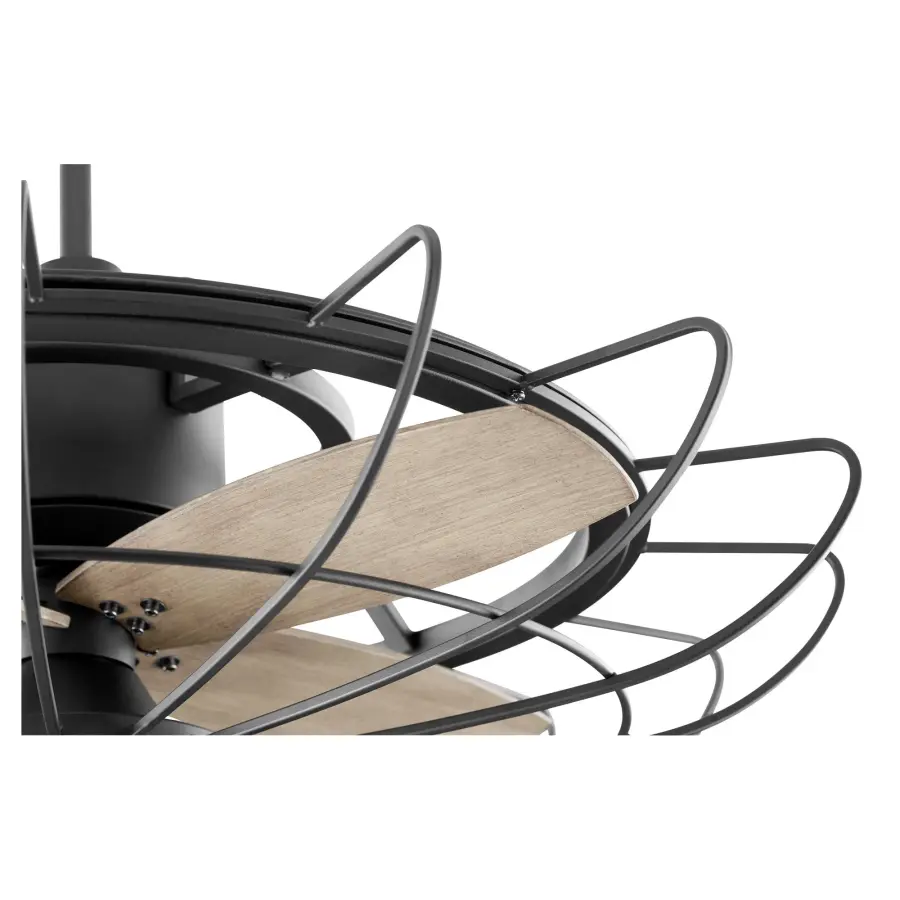 Mira 30" Black Caged Ceiling Fan with LED Light Kit - Image 3