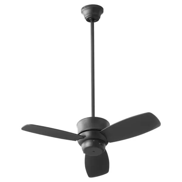 The Gusto ceiling fan delivers transitional design flexibility with its sleek matte black finish and compact 32" blade span. Perfect for smaller spaces, it offers 3-speed control for customized comfort in bedrooms, offices, and cozy living areas.