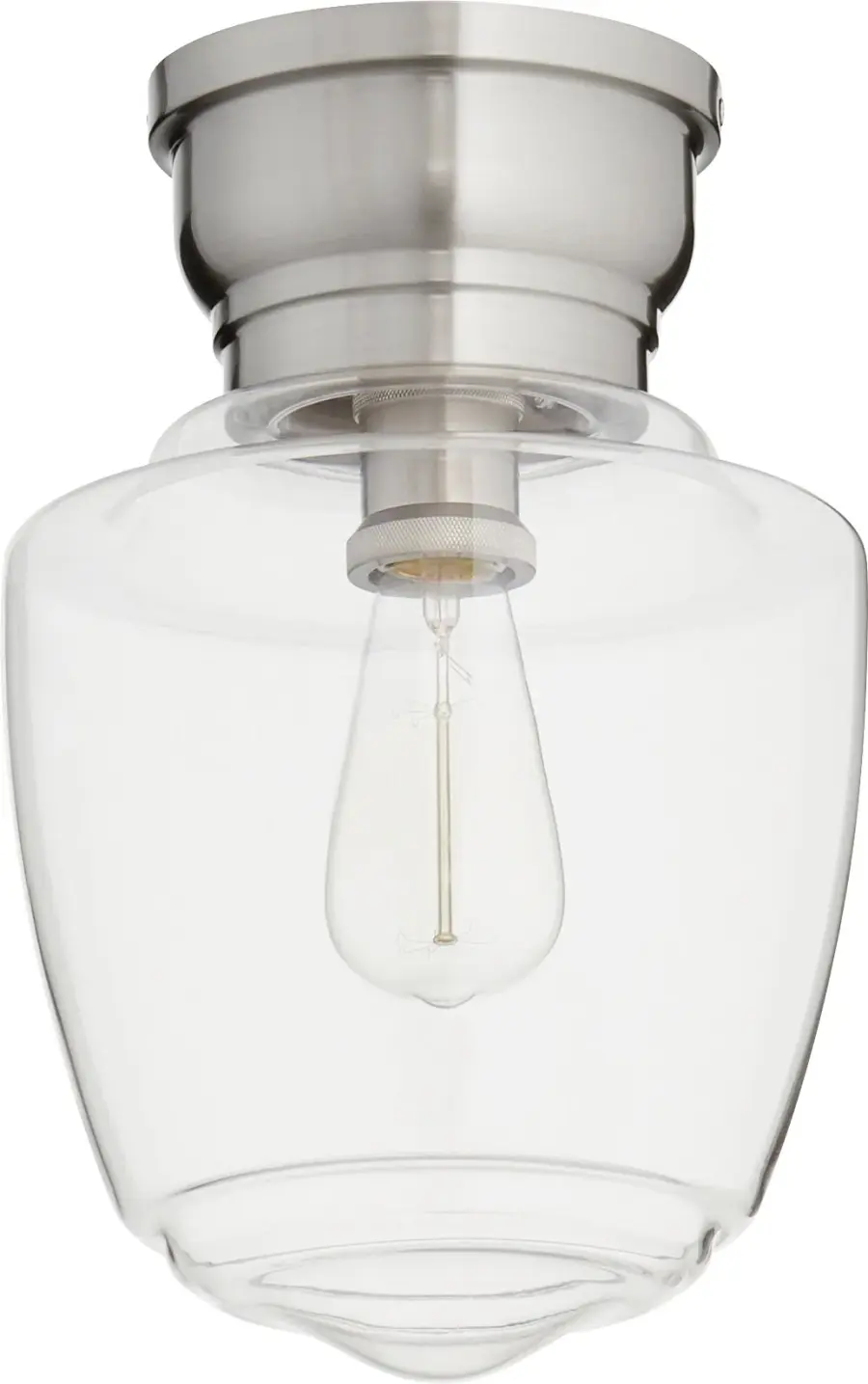 9" Clear Acorn Ceiling Mount in Satin Nickel