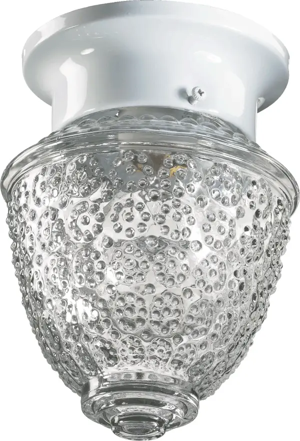7 Inch White Glass Ceiling Mount - Image 1