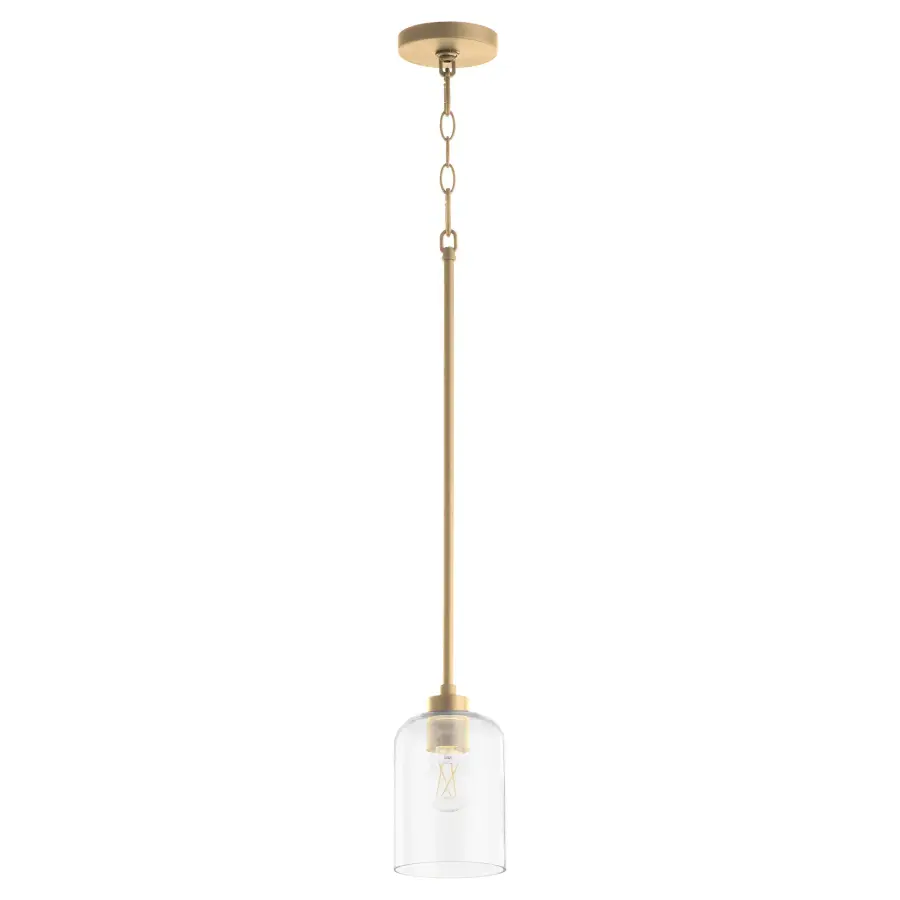 Tribute 1-Light Pendant in Aged Brass - Image 1