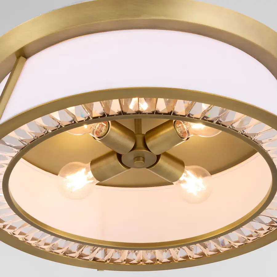Gorham 22" Flush Mount in Brushed Brass - Image 3