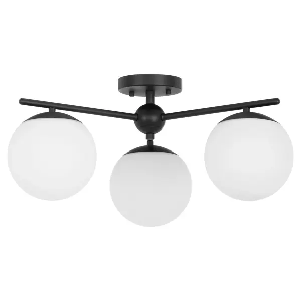 Jasper 3-Light Semi-Flush Mount in Matte Black - Image 1