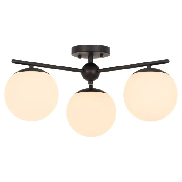 Jasper 3-Light Semi-Flush Mount in Matte Black - Image 2