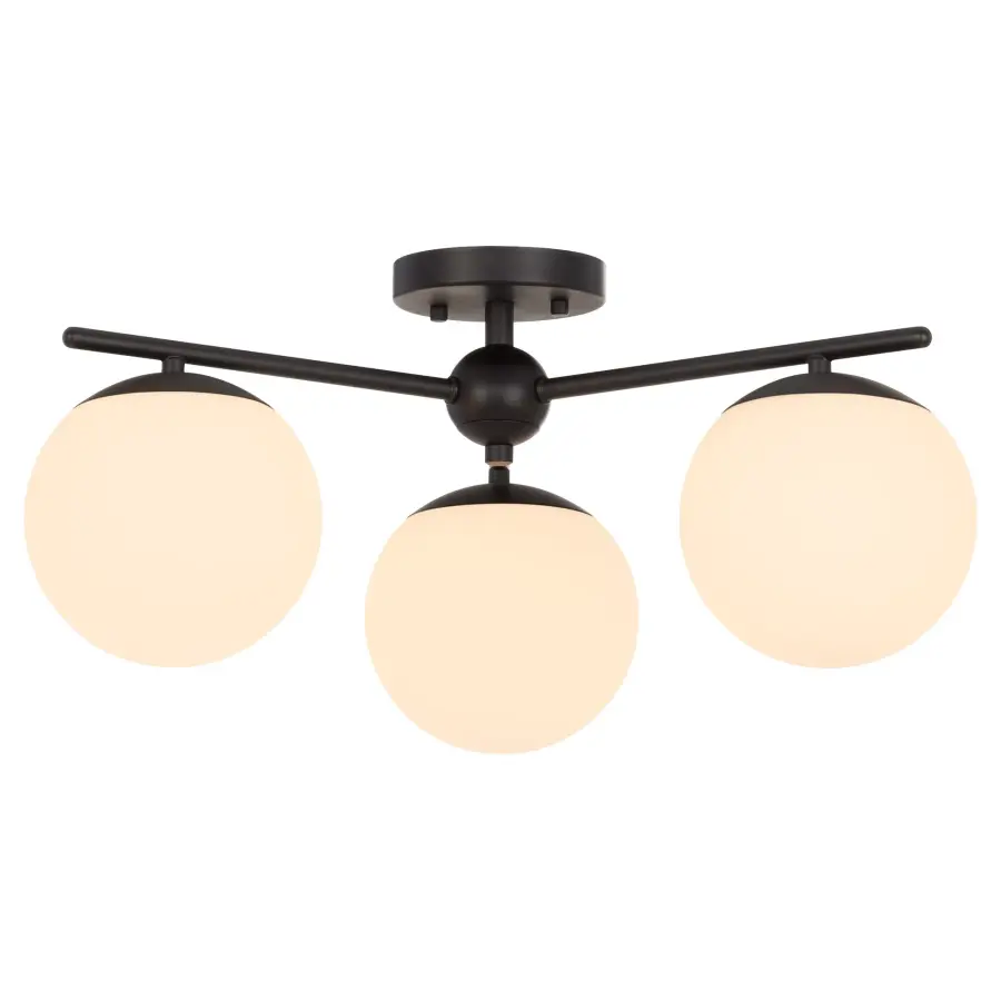 Jasper 3-Light Semi-Flush Mount in Matte Black - Image 2