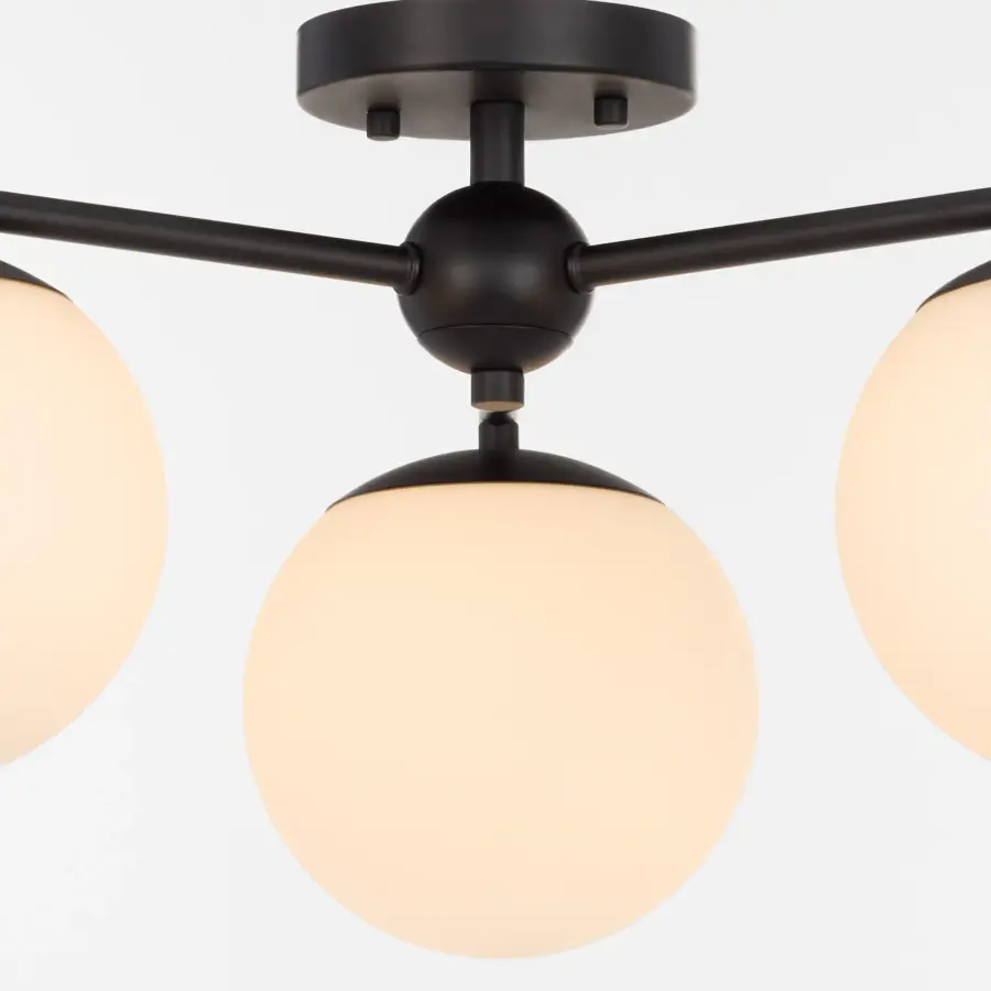 Jasper 3-Light Semi-Flush Mount in Matte Black - Image 3