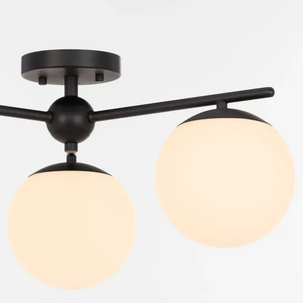 Jasper 3-Light Semi-Flush Mount in Matte Black - Image 4