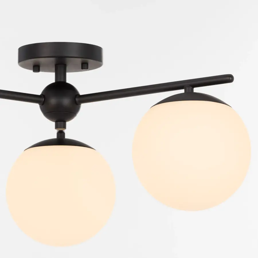 Jasper 3-Light Semi-Flush Mount in Matte Black - Image 4