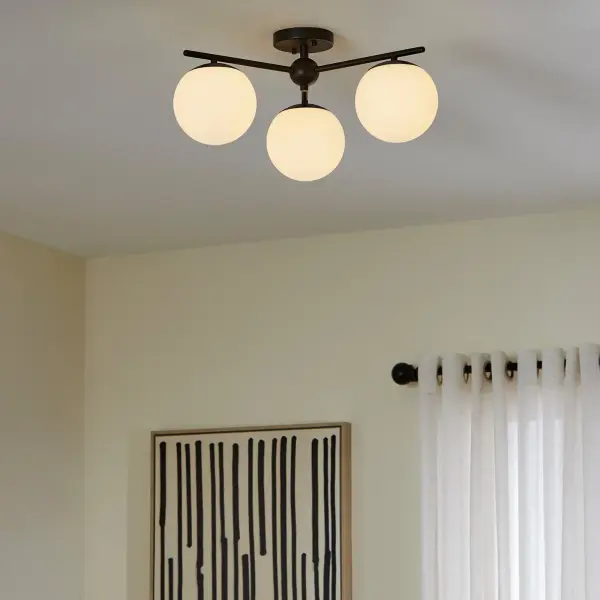 Jasper 3-Light Semi-Flush Mount in Matte Black - Image 5
