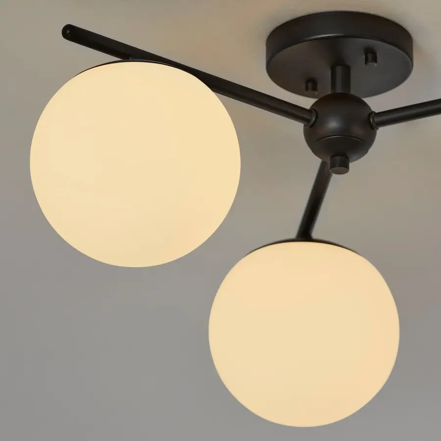 Jasper 3-Light Semi-Flush Mount in Matte Black - Image 6