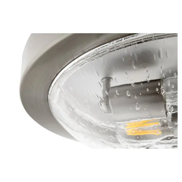 13" Satin Nickel Ceiling Mount with Seeded Glass - Image 2