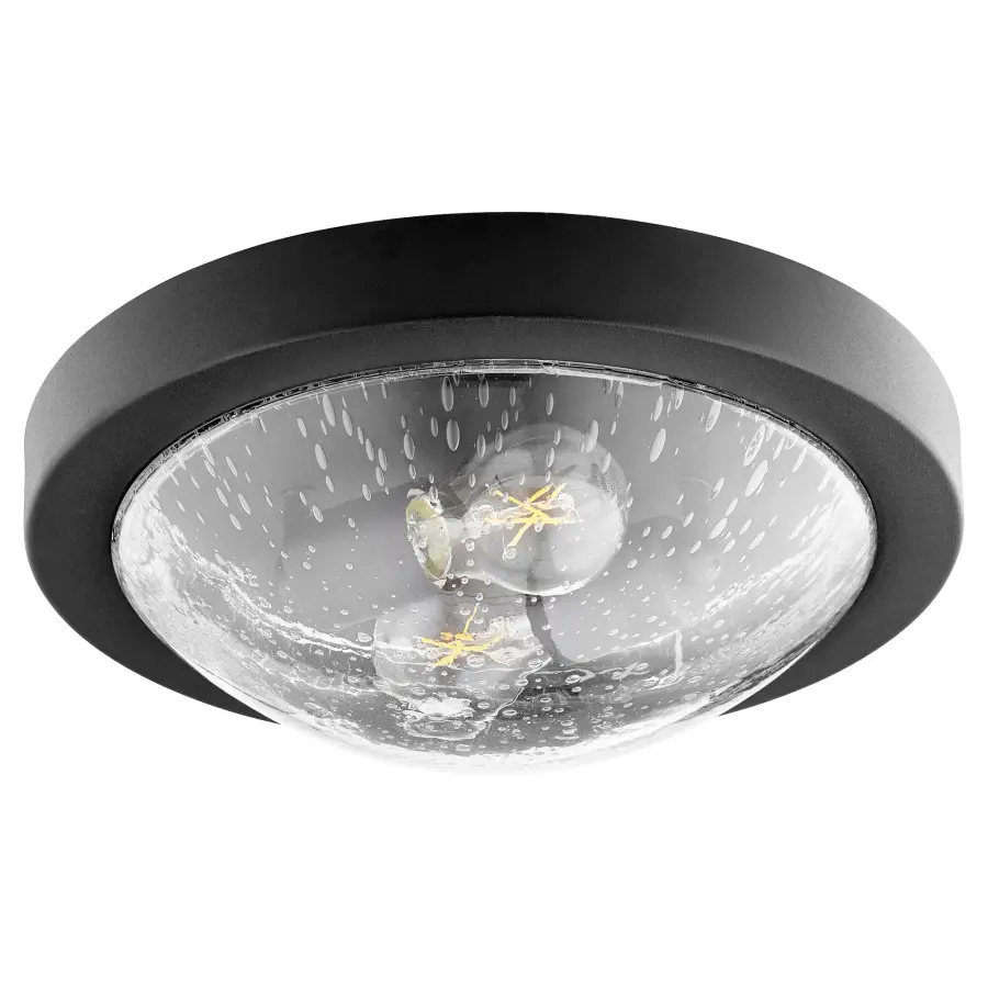 13" Ceiling Mount in Noir with Clear Seeded Glass