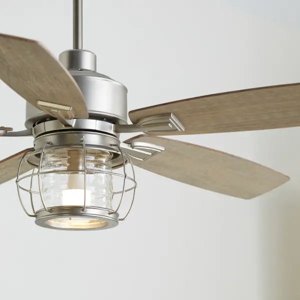 Galveston 52" Satin Nickel Modern Farmhouse Ceiling Fan - Image 3