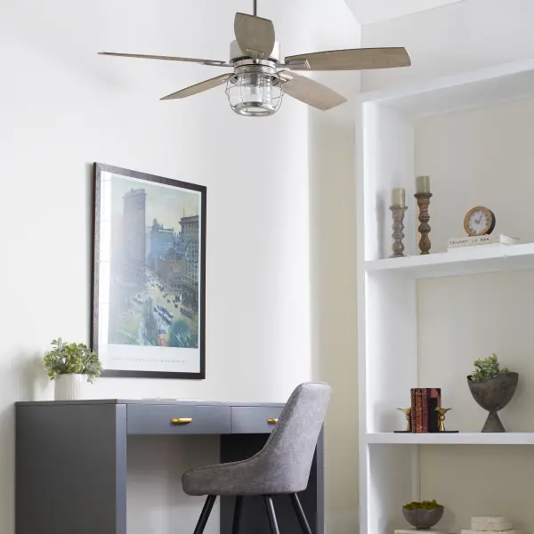 Galveston 52" Satin Nickel Modern Farmhouse Ceiling Fan - Image 5